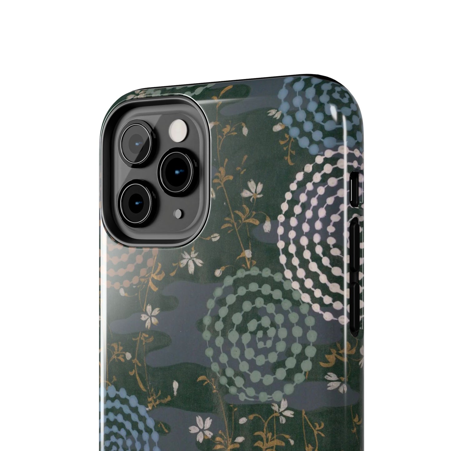 Meiji Era Uzumaki Spiral Phone Case | 1901 Zuan Hyakushu | Tokiwa Green Japanese Art