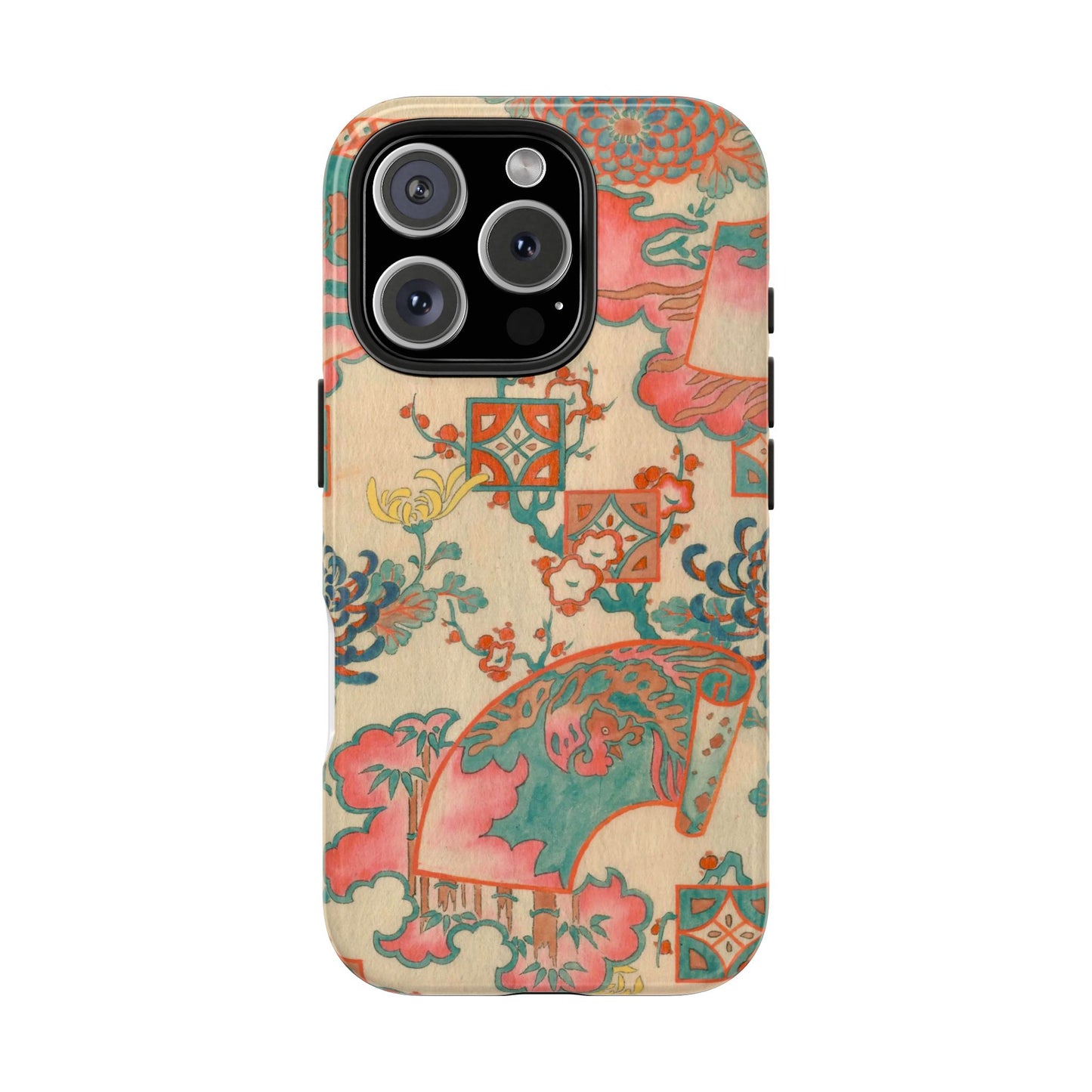 Meiji Era Fan & Chrysanthemum Phone Case | 1901 Zuan Hyakushu | Japanese Art