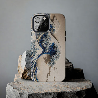 Great Wave 3D Embossed Tough Phone Case – Hokusai Japanese Art