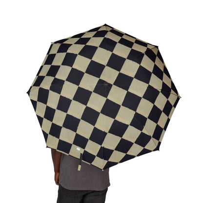 Taisho Kasakasa Stories - Black White Ichimatsu Checkered Umbrella Vintage Japanese Pattern 1926