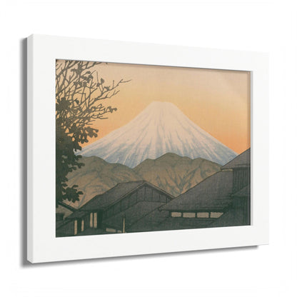 Framed Art Print - Vintage Mount Fuji Landscape (Multicolor)