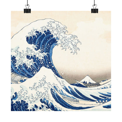 Hokusai Wave Matte Poster — The Great Wave Off Kanagawa Horizontal Print