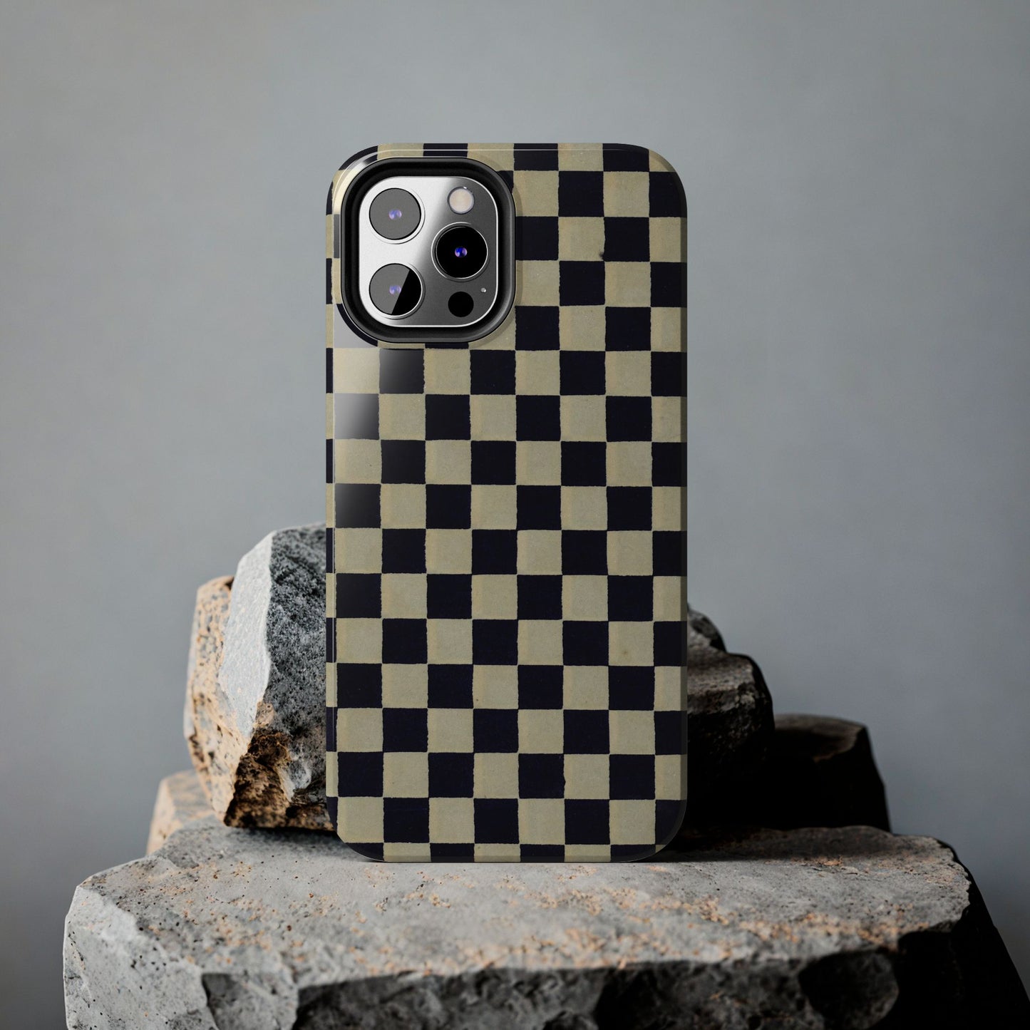 Ichimatsu Check Phone Case | Japanese Chiyogami Art | Taisho Modern Design 1926