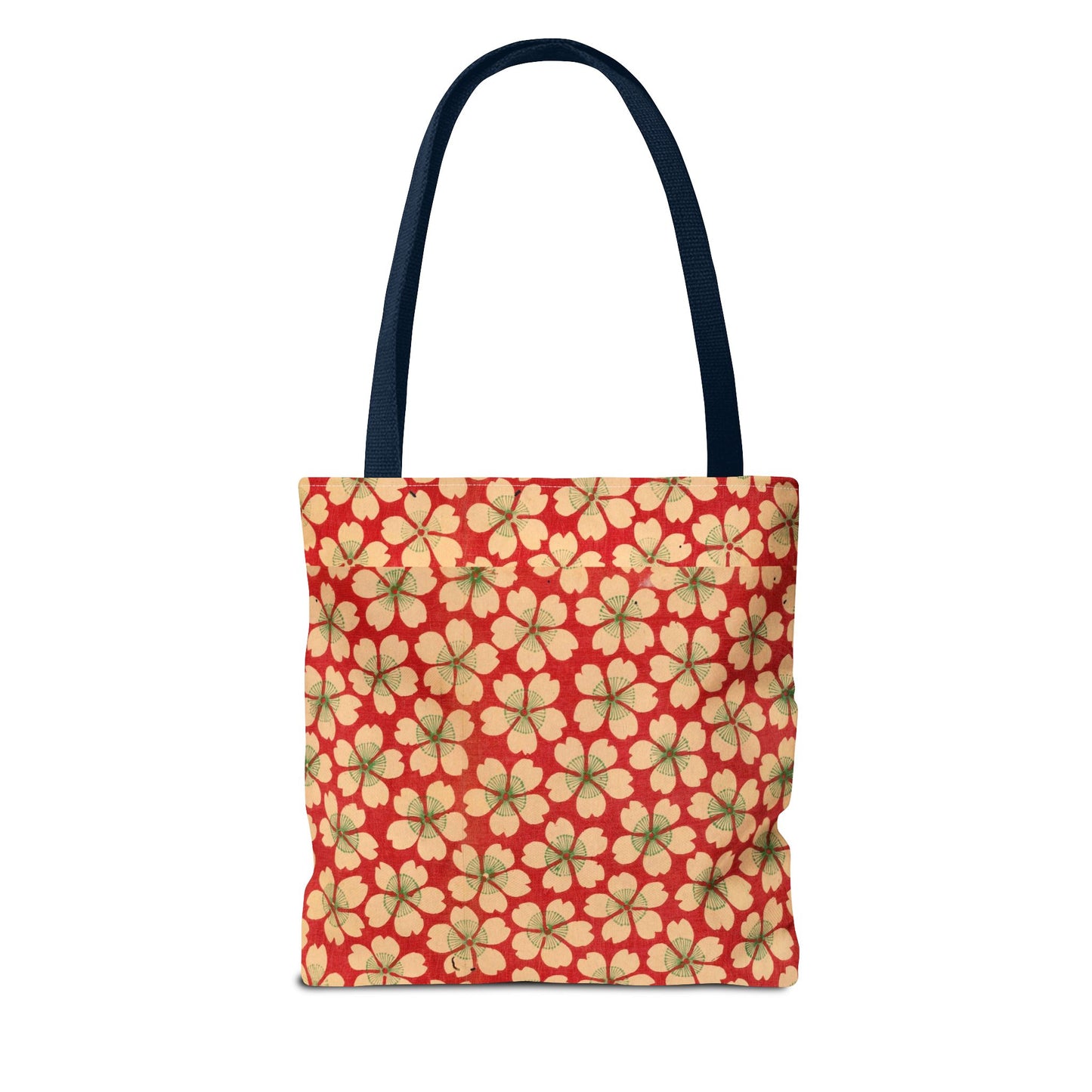 Meiji Era Sakura Blossom Tote Bag | "Chiyogami Mihon" Japanese Archive Art | Red & White Floral