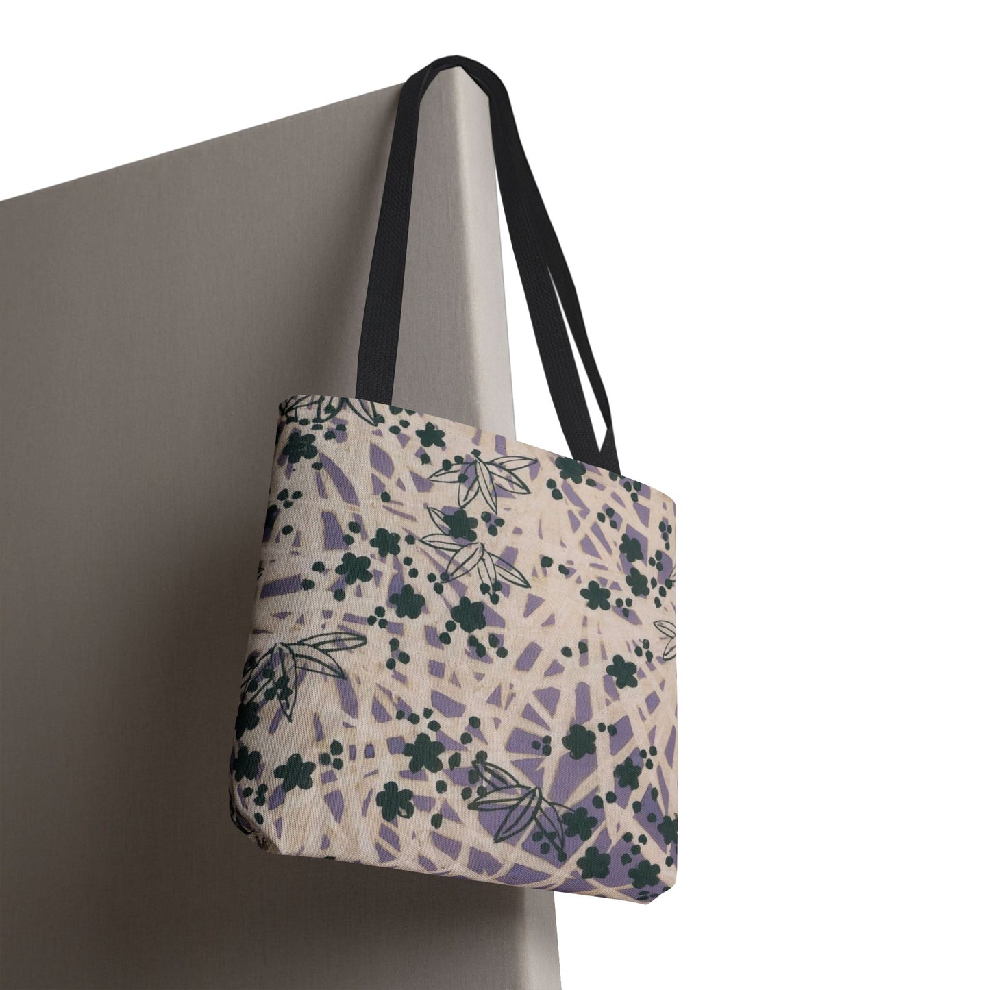 Meiji Era Bamboo & Flower Tote Bag | 1901 Zuan Hyakushu | Purple & Green Japanese Art