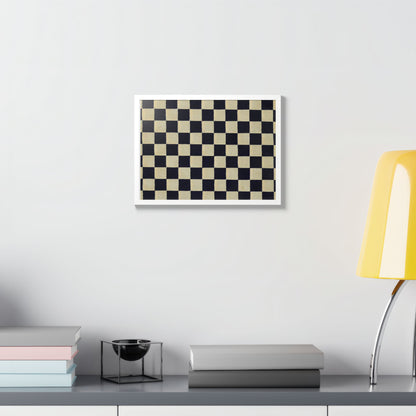 Taisho Era Ichimatsu Checkerboard Framed Poster - 1926 Japanese Chiyogami Wall Art