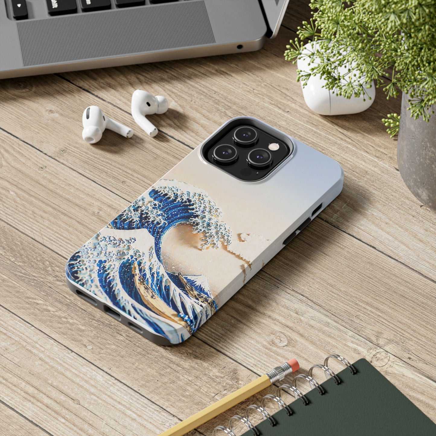 Japanese Great Wave Morning Glow Phone Case | Hokusai 3D Art | Edo Era Masterpiece
