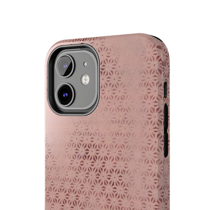 Taisho Era Pink Asanoha Phone Case | 1926 Japanese Chiyogami Art | Hemp Leaf Pattern