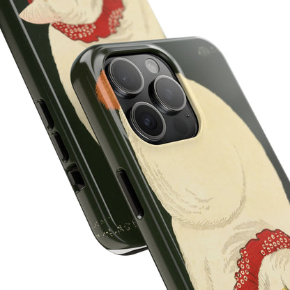 Taisho Era Lucky White Cat Phone Case | 1921 Japanese Woodblock Art | Zen Cat Design