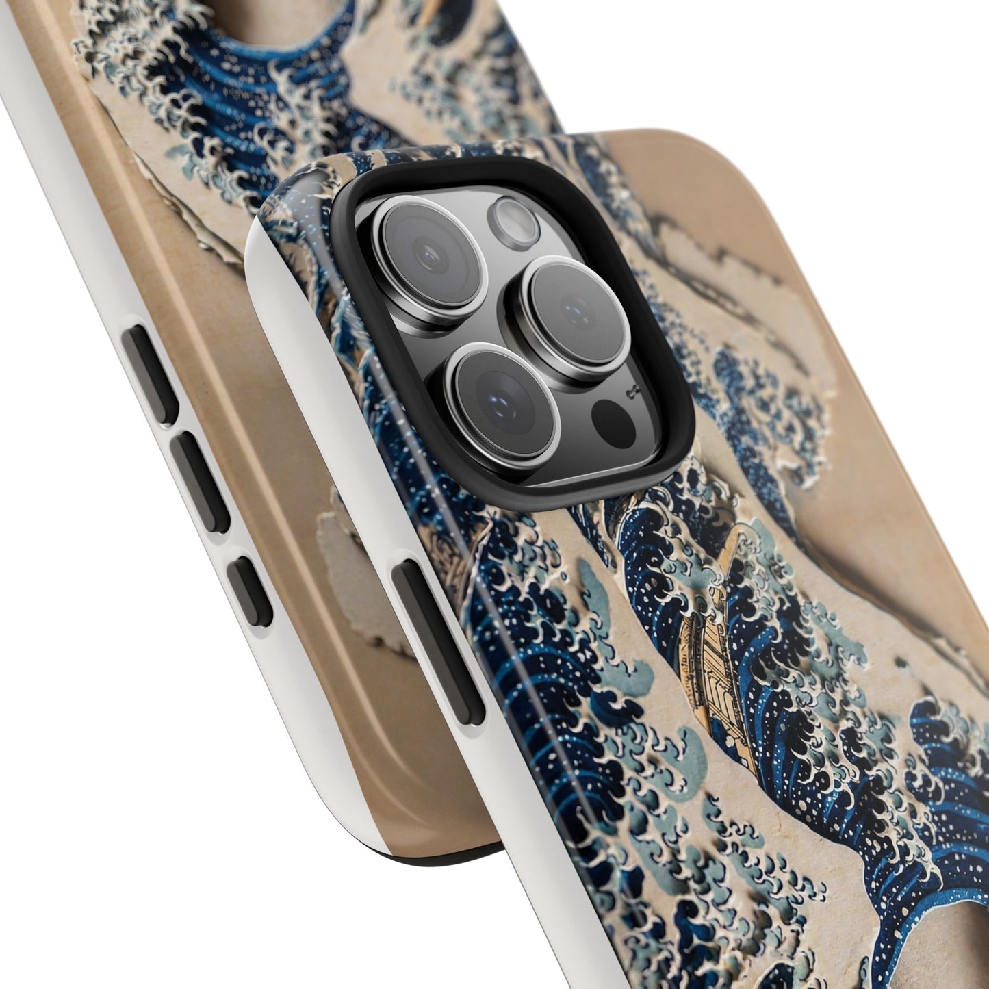 Great Wave 3D Shadow Relief Tough Phone Case – Hokusai Japanese Art