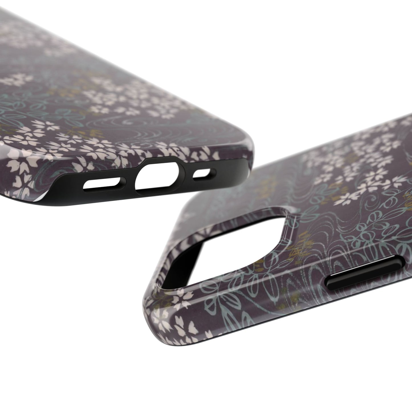 Meiji Era Sakura River Phone Case | 1901 Zuan Hyakushu | Wisteria Purple Japanese Art