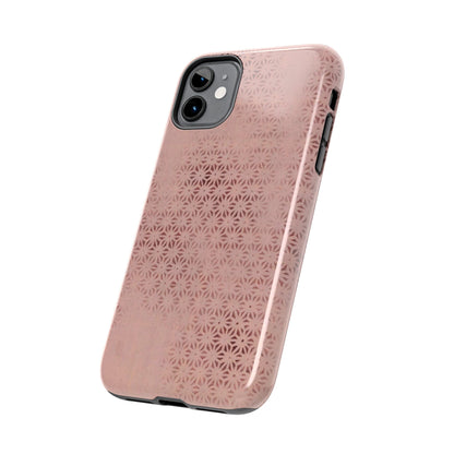 Taisho Era Pink Asanoha Phone Case | 1926 Japanese Chiyogami Art | Hemp Leaf Pattern