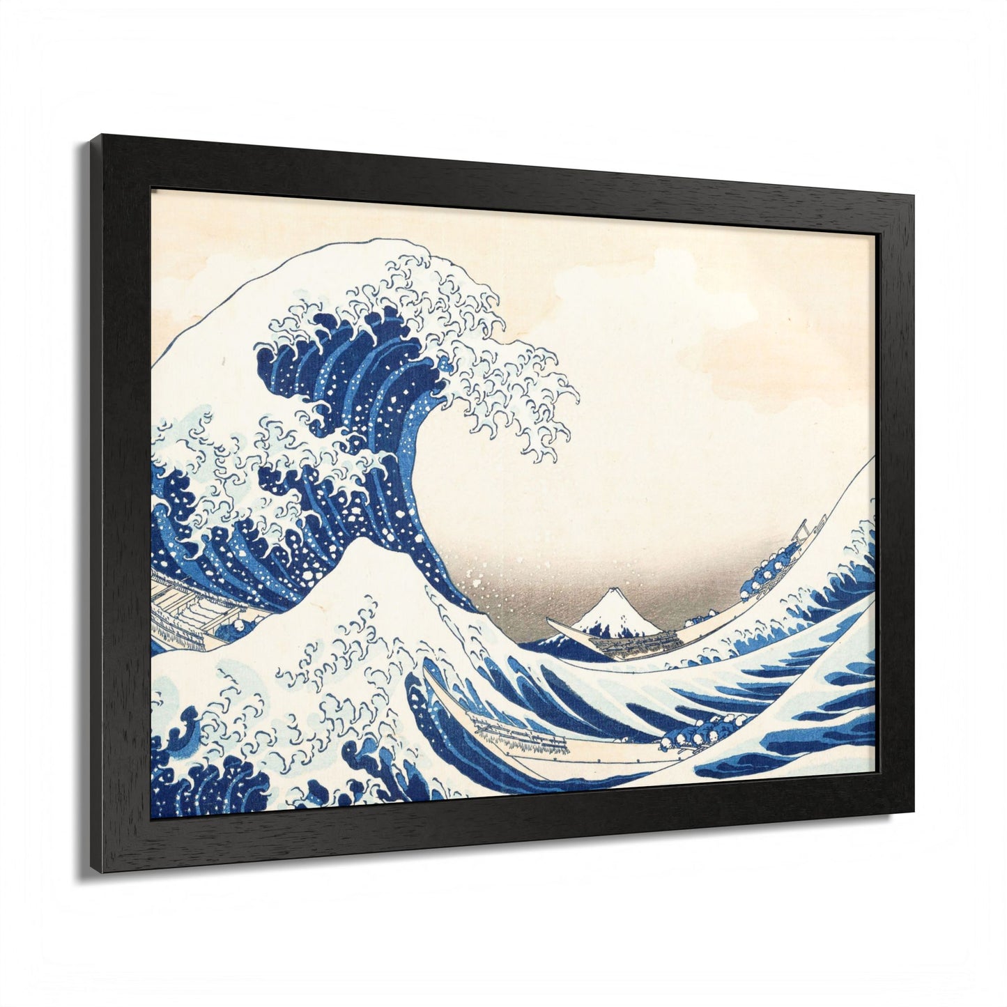 The Great Wave off Kanagawa – Katsushika Hokusai |  Japanese Ukiyo-e Fine Art Framed Poster |  Vintage Wall Art Print