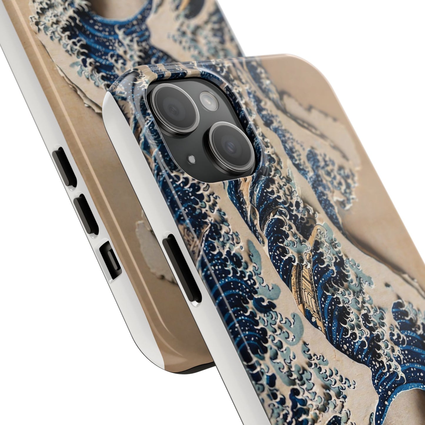 Great Wave 3D Shadow Relief Tough Phone Case – Hokusai Japanese Art