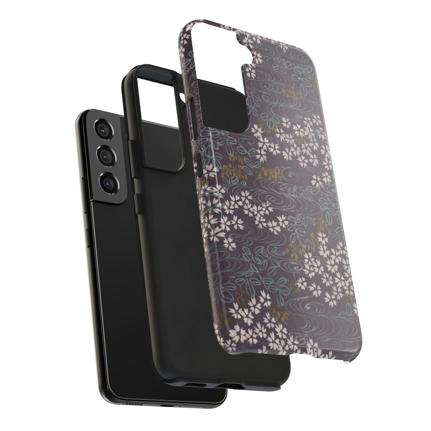 Meiji Era Sakura River Phone Case | 1901 Zuan Hyakushu | Wisteria Purple Japanese Art