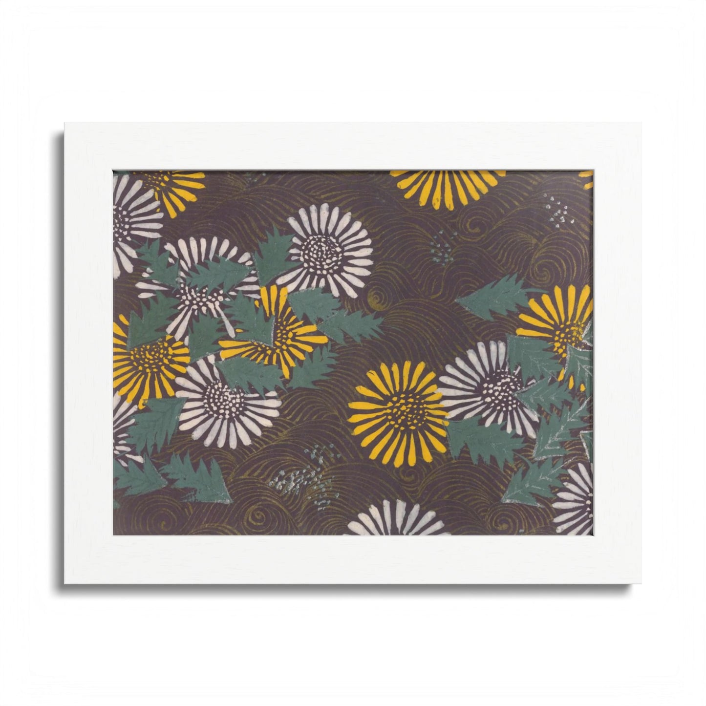 Vintage Japanese Chrysanthemum Framed Poster - 1901 Meiji Era Wall Art