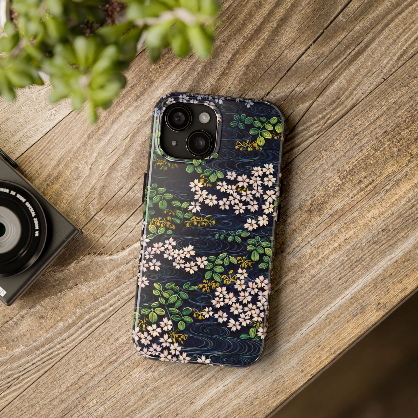 Sakura River Night Phone Case – Japanese Chiyogami Inspired Design