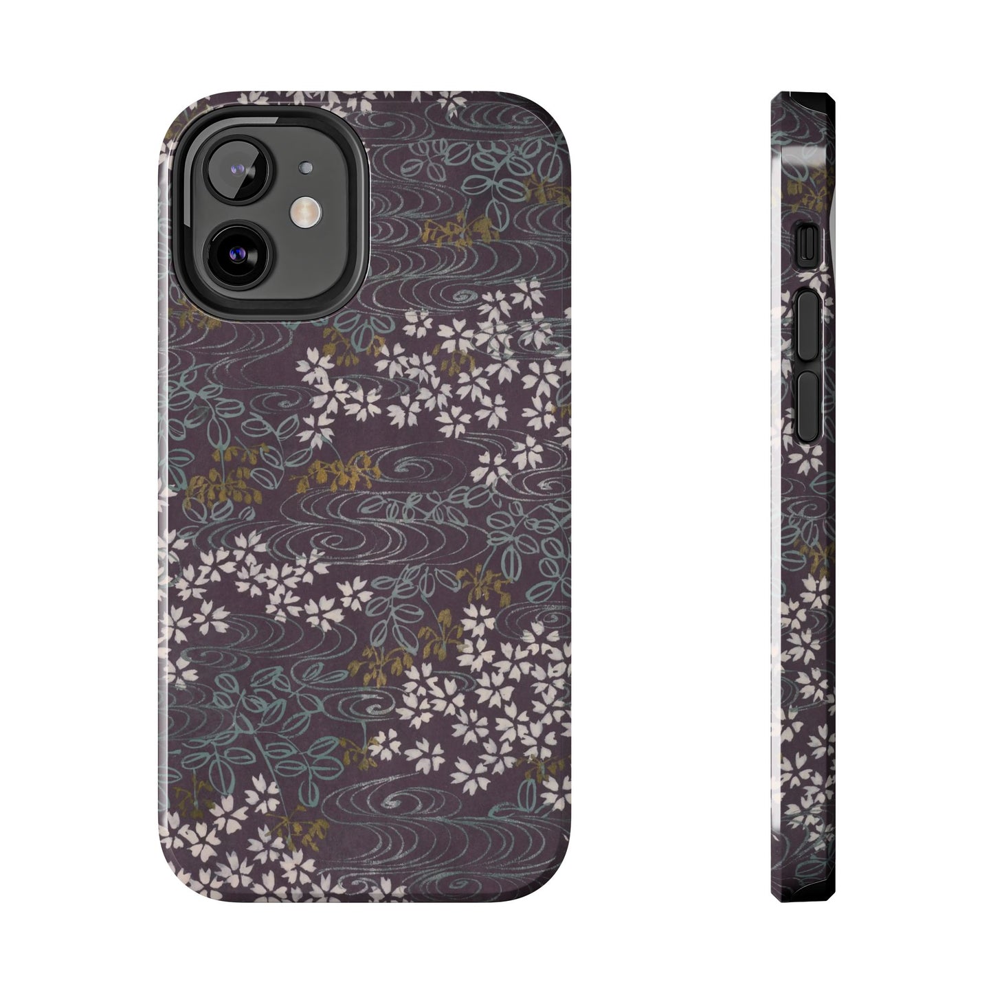 Meiji Era Sakura River Phone Case | 1901 Zuan Hyakushu | Wisteria Purple Japanese Art