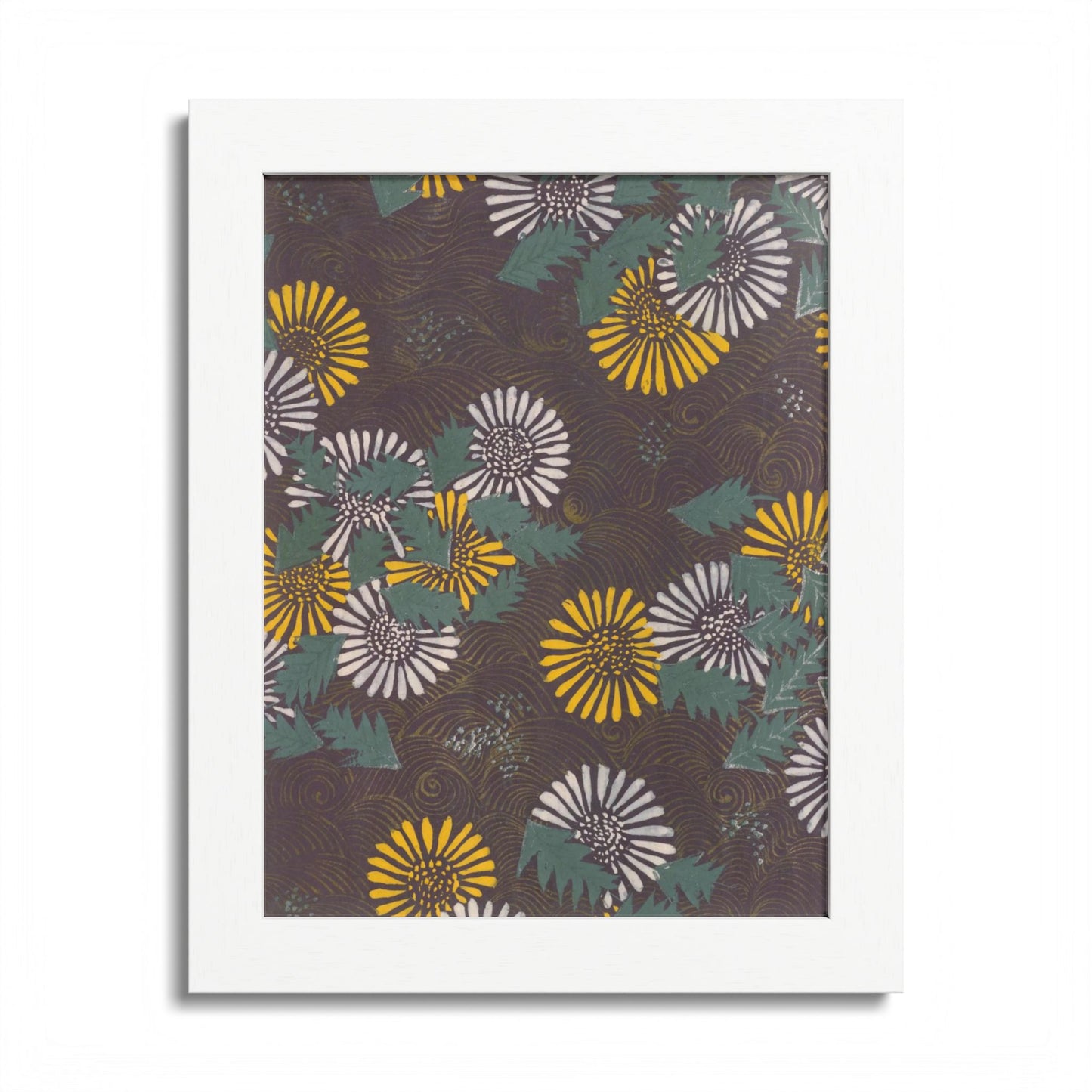 Vintage Japanese Chrysanthemum Framed Poster - 1901 Meiji Era Wall Art