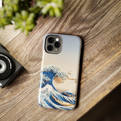 Japanese Great Wave Morning Glow Phone Case | Hokusai 3D Art | Edo Era Masterpiece