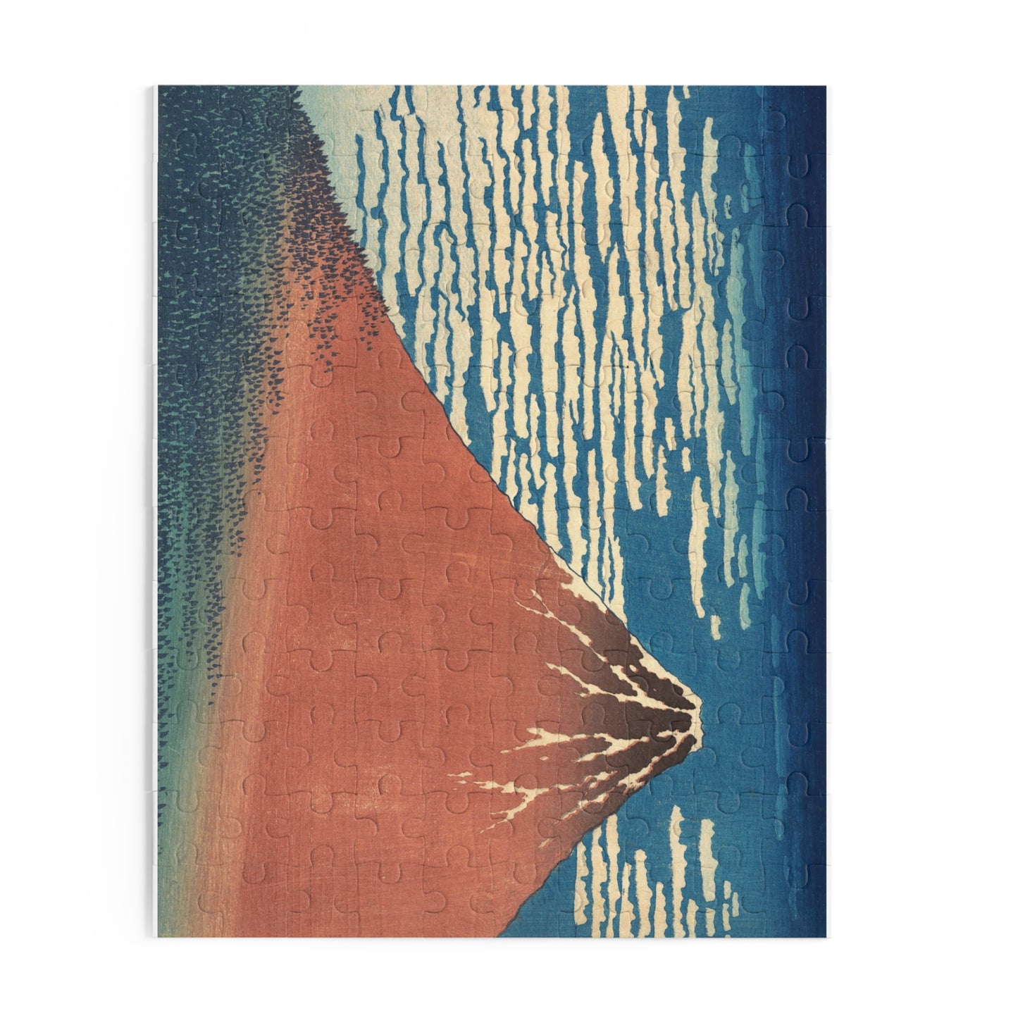 Hokusai "Red Fuji" Jigsaw Puzzle | Japanese Ukiyo-e Art Gift | 120/252/500 Pieces