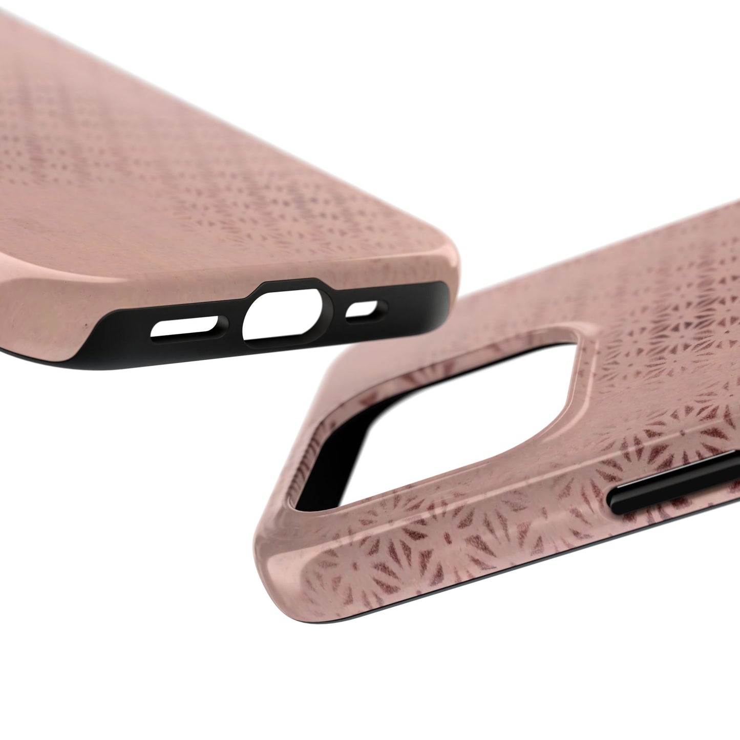 Taisho Era Pink Asanoha Phone Case | 1926 Japanese Chiyogami Art | Hemp Leaf Pattern