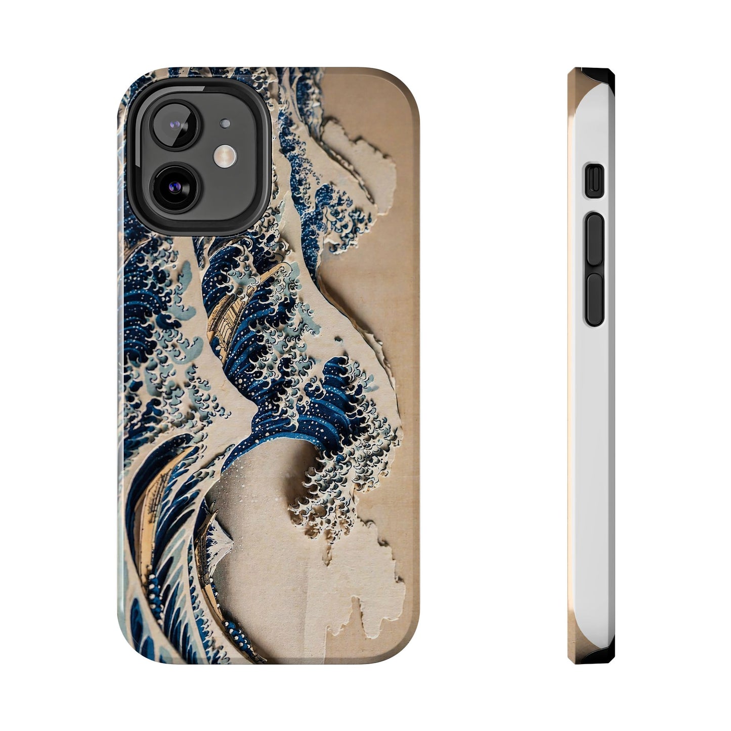 Great Wave 3D Shadow Relief Tough Phone Case – Hokusai Japanese Art