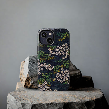 Sakura River Night Phone Case – Japanese Chiyogami Inspired Design
