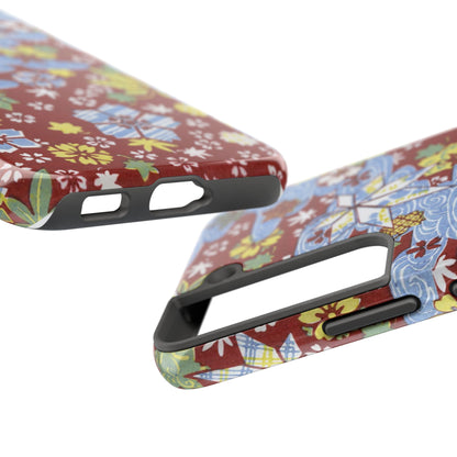 Taisho Umbrella Tales | 1926 Sakura, Momiji & Flowing Water Phone Case | Vintage Chiyogami Art
