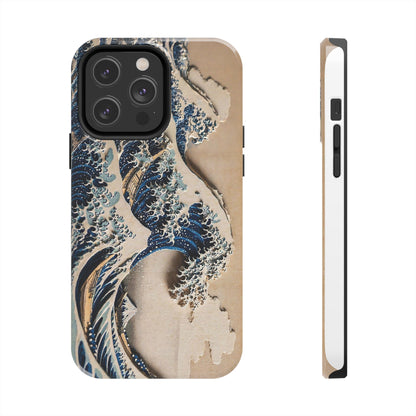 Great Wave 3D Shadow Relief Tough Phone Case – Hokusai Japanese Art