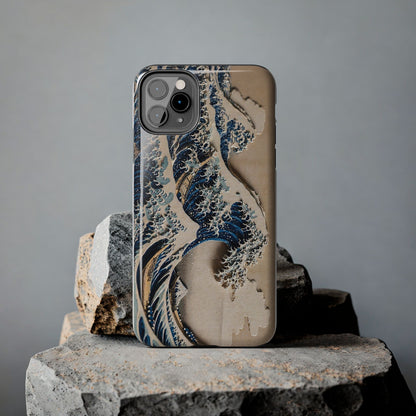 Great Wave 3D Shadow Relief Tough Phone Case – Hokusai Japanese Art