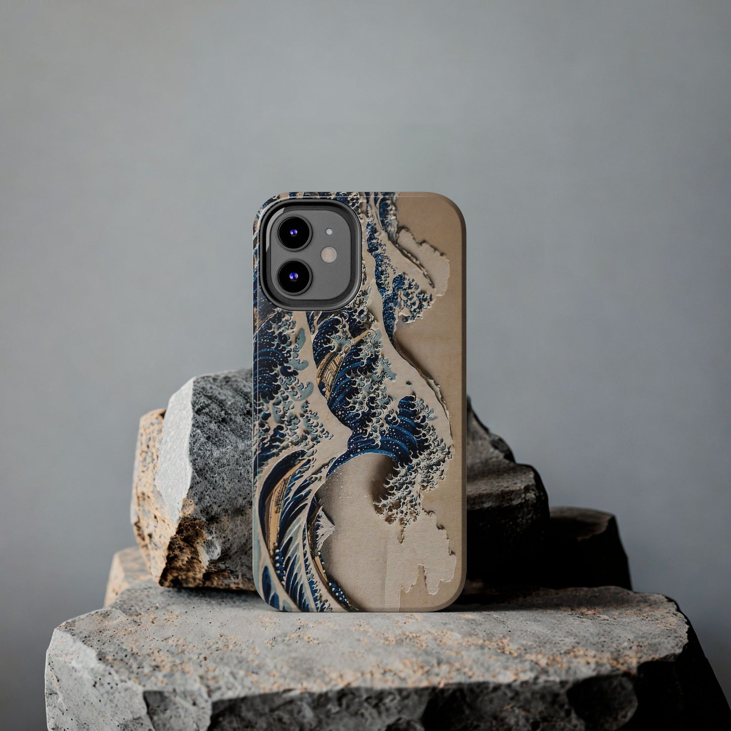 Great Wave 3D Shadow Relief Tough Phone Case – Hokusai Japanese Art