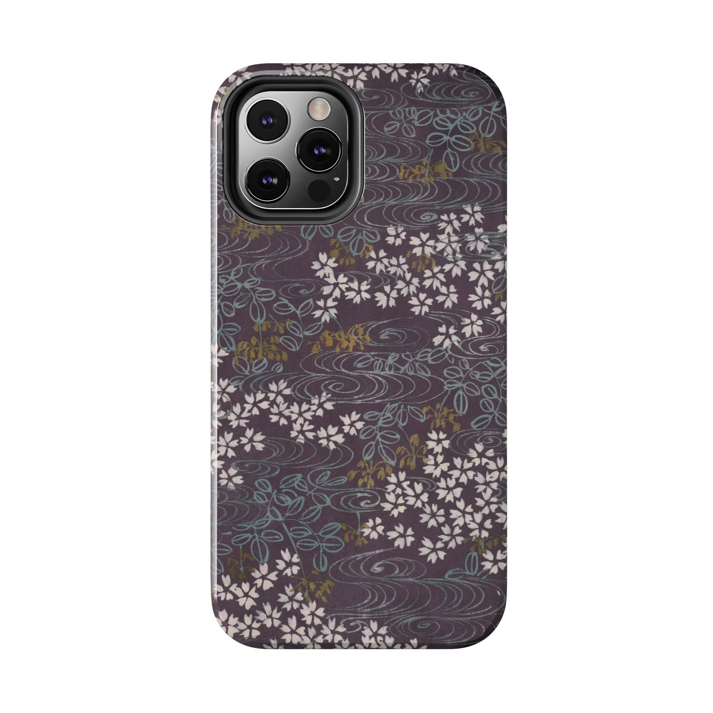 Meiji Era Sakura River Phone Case | 1901 Zuan Hyakushu | Wisteria Purple Japanese Art