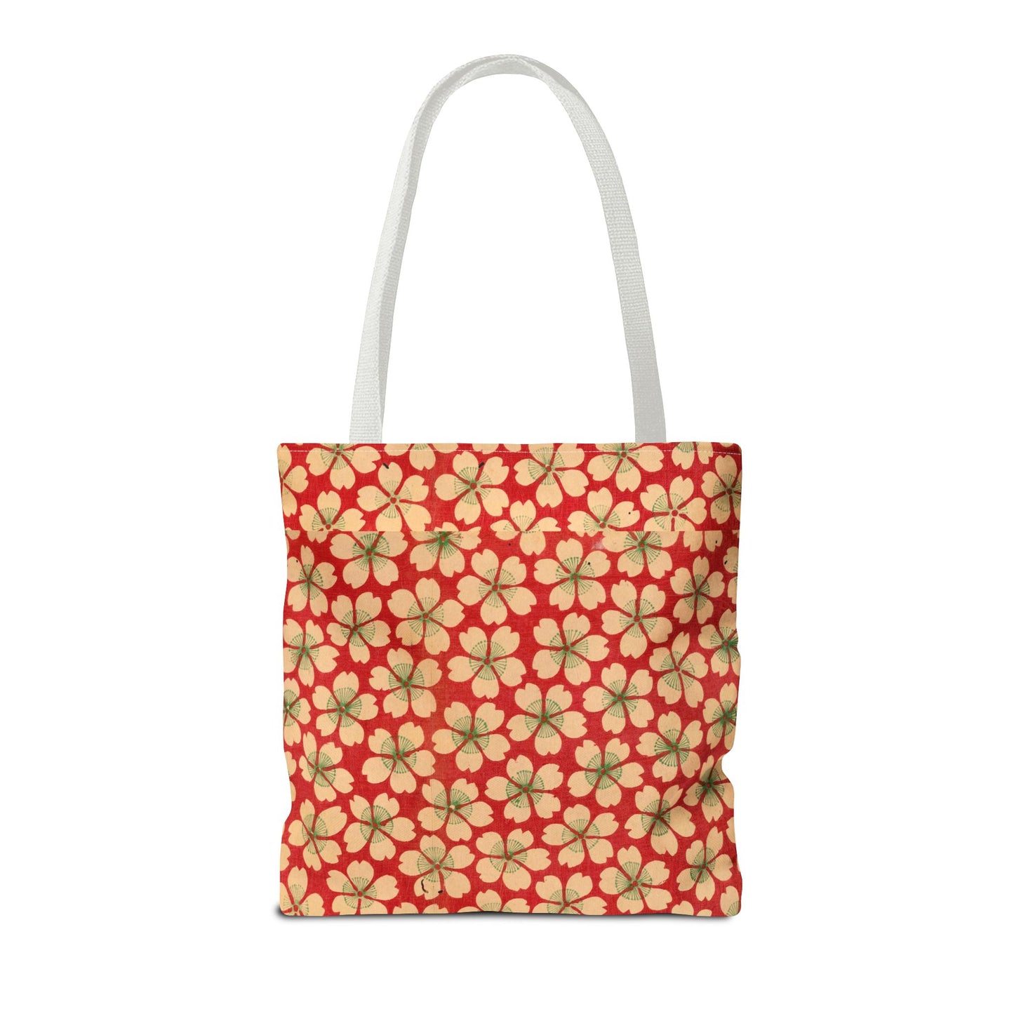 Meiji Era Sakura Blossom Tote Bag | "Chiyogami Mihon" Japanese Archive Art | Red & White Floral
