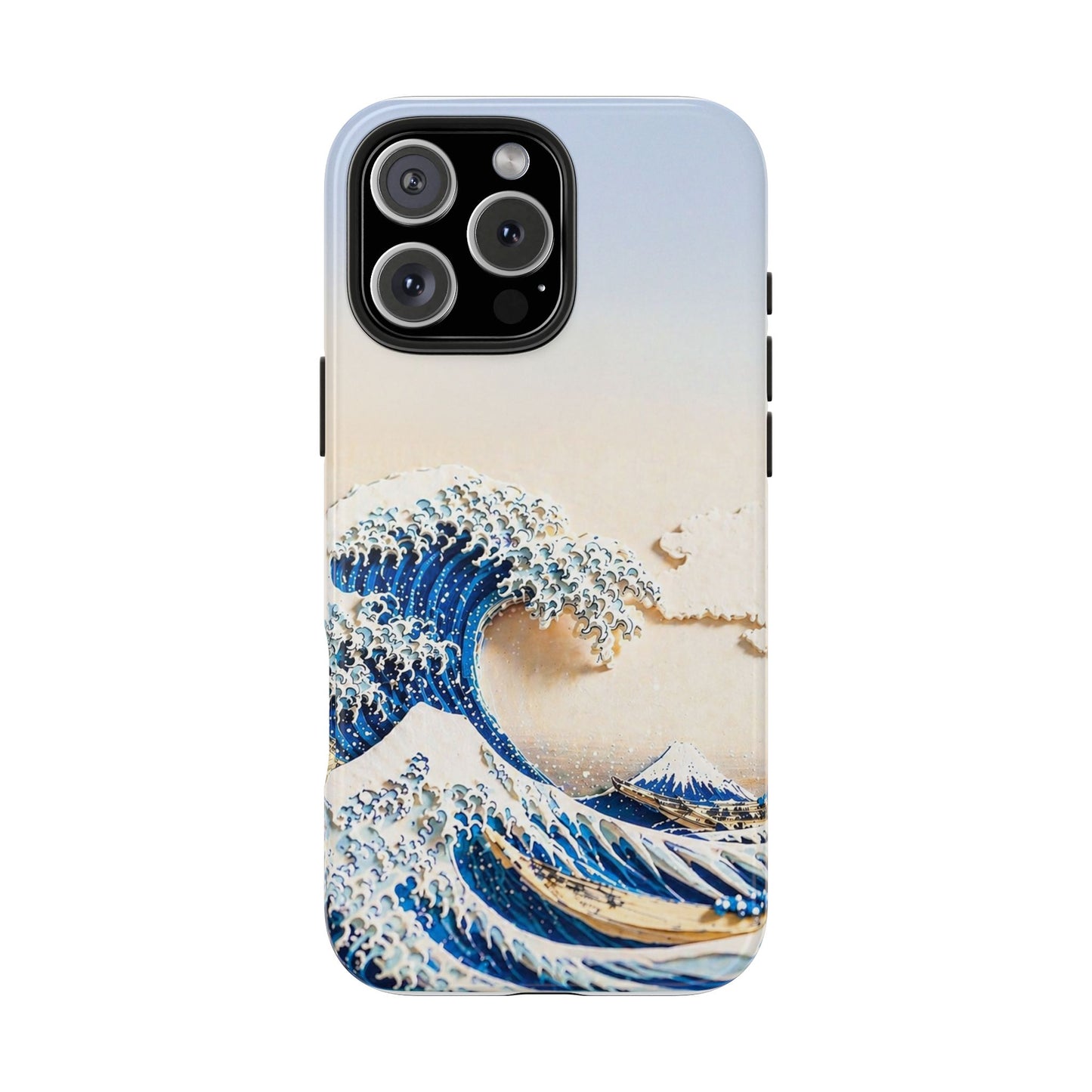 Japanese Great Wave Morning Glow Phone Case | Hokusai 3D Art | Edo Era Masterpiece