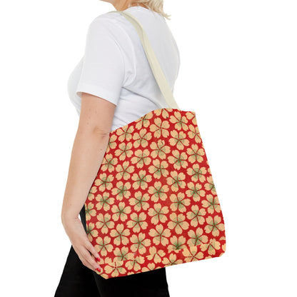Meiji Era Sakura Blossom Tote Bag | "Chiyogami Mihon" Japanese Archive Art | Red & White Floral