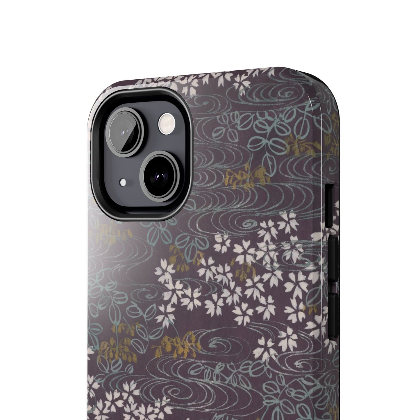 Meiji Era Sakura River Phone Case | 1901 Zuan Hyakushu | Wisteria Purple Japanese Art