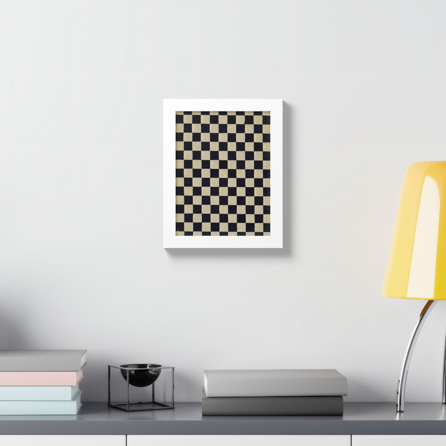 Taisho Era Ichimatsu Checkerboard Framed Poster - 1926 Japanese Chiyogami Wall Art