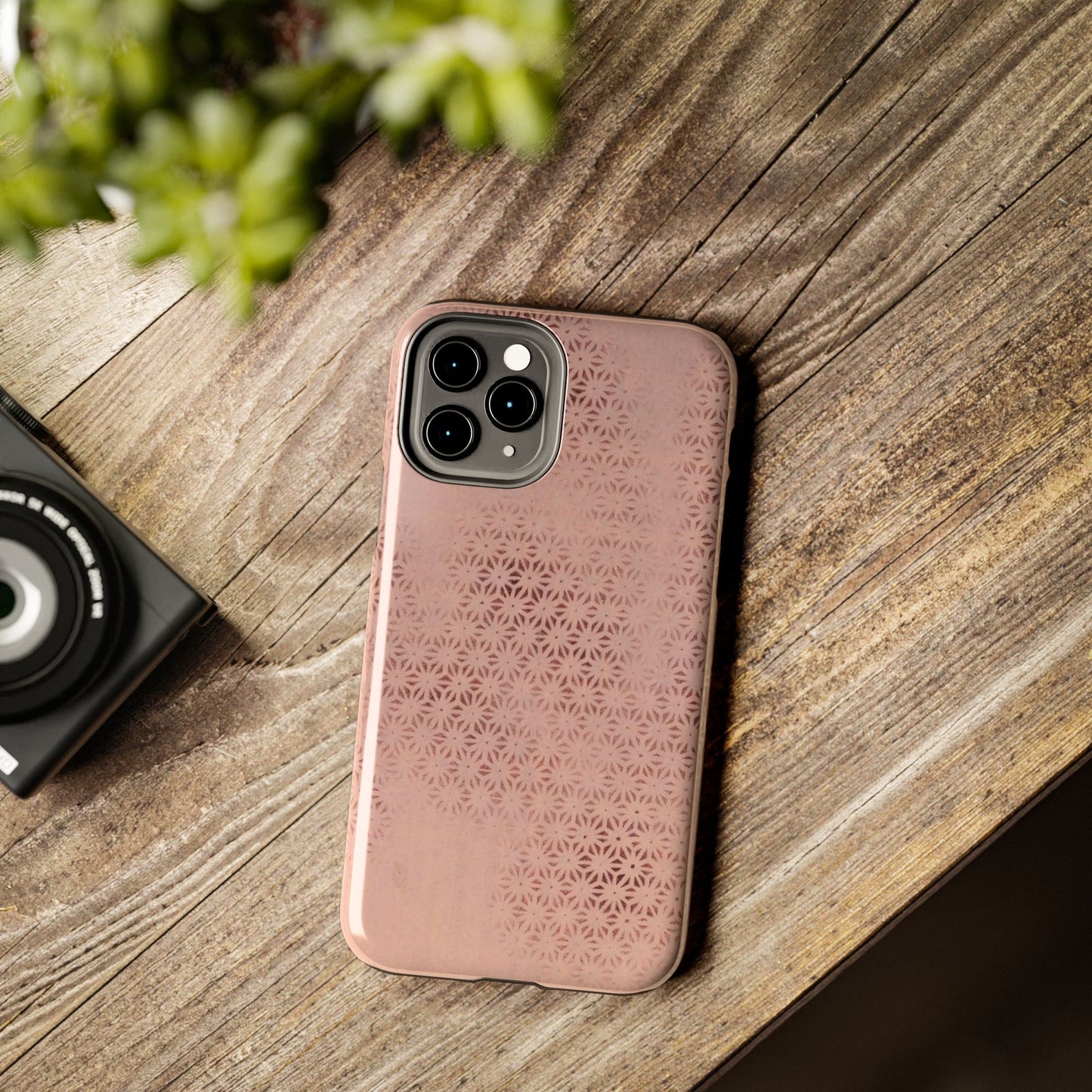 Taisho Era Pink Asanoha Phone Case | 1926 Japanese Chiyogami Art | Hemp Leaf Pattern