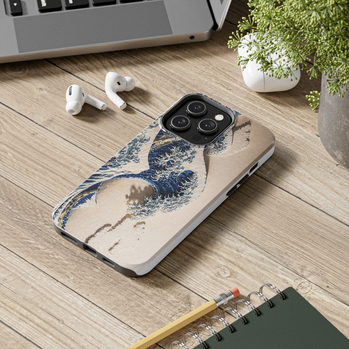 Great Wave 3D Embossed Tough Phone Case – Hokusai Japanese Art