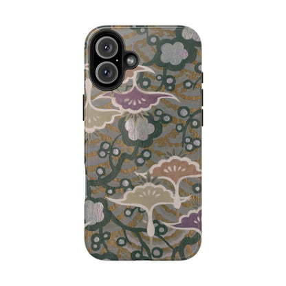 Meiji Era Dancing Cranes & Plum Phone Case | 1901 Zuan Hyakushu | Gold & Silver Japanese Art