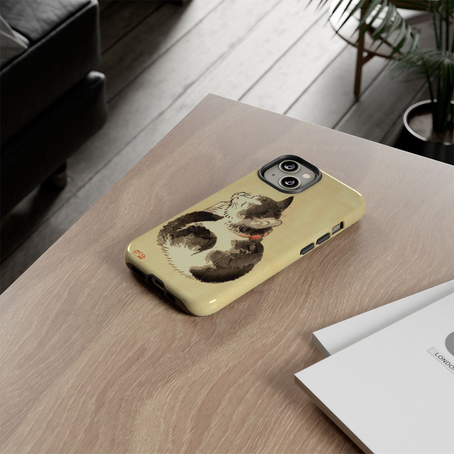 Sleeping Cat iPhone Case | Meiji Era Japanese Ink Painting | Ukiyo-e Art Phone Case | Vintage Japan Cat Gift