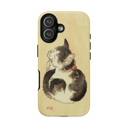 Sleeping Cat iPhone Case | Meiji Era Japanese Ink Painting | Ukiyo-e Art Phone Case | Vintage Japan Cat Gift