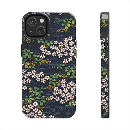 Sakura River Night Phone Case – Japanese Chiyogami Inspired Design