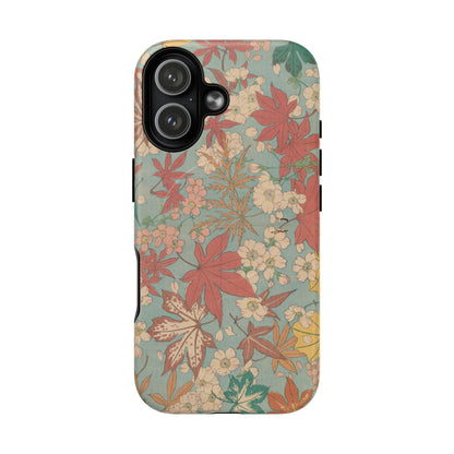 Meiji Era Maple & Autumn Bloom Phone Case | "Chiyogami Mihon" Japanese Archive Art