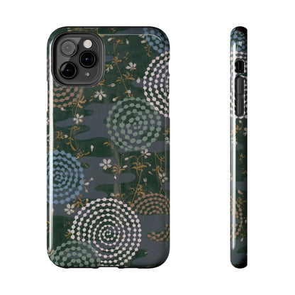 Meiji Era Uzumaki Spiral Phone Case | 1901 Zuan Hyakushu | Tokiwa Green Japanese Art