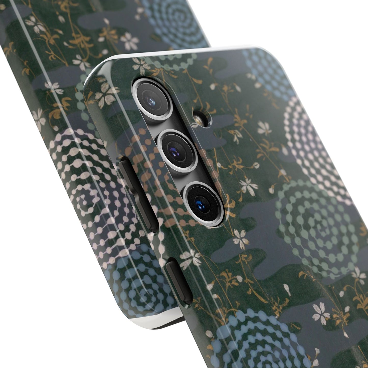 Meiji Era Uzumaki Spiral Phone Case | 1901 Zuan Hyakushu | Tokiwa Green Japanese Art