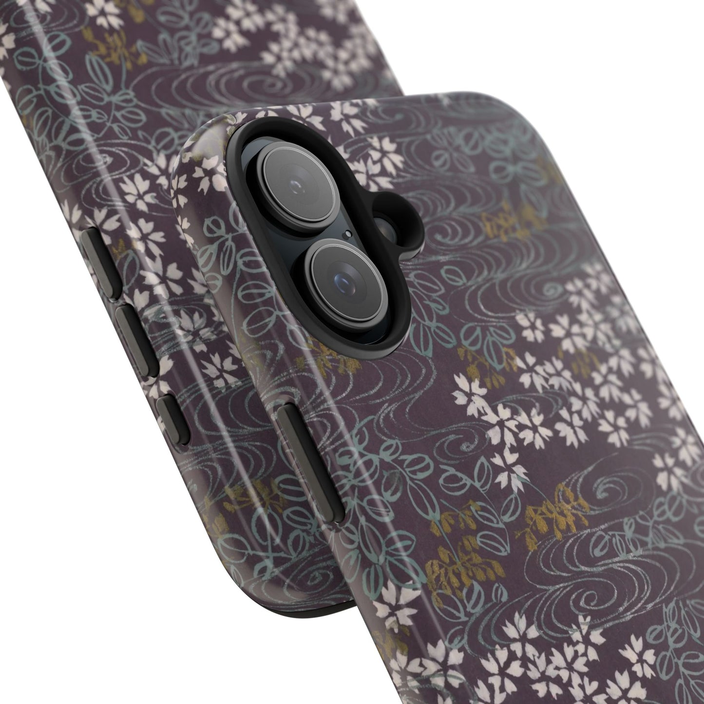 Meiji Era Sakura River Phone Case | 1901 Zuan Hyakushu | Wisteria Purple Japanese Art