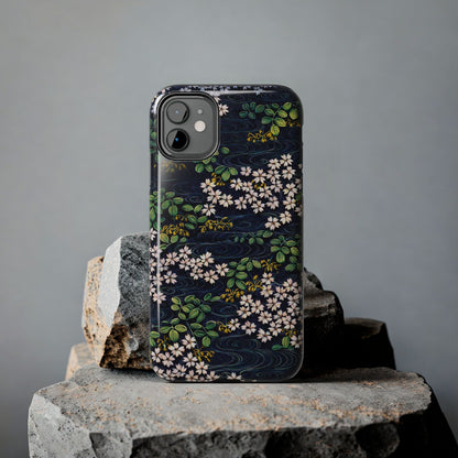 Sakura River Night Phone Case – Japanese Chiyogami Inspired Design
