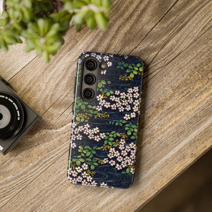 Sakura River Night Phone Case – Japanese Chiyogami Inspired Design
